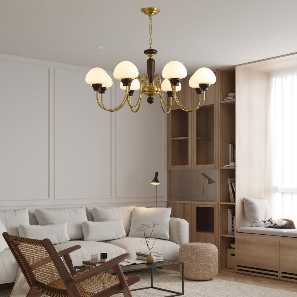 Lustre em formato de cogumelo
