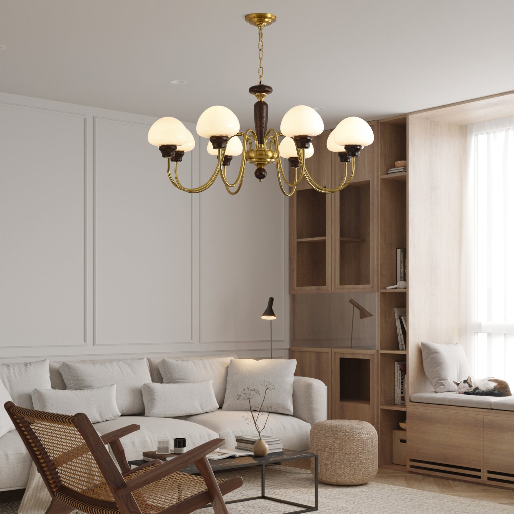 Lustre em formato de cogumelo