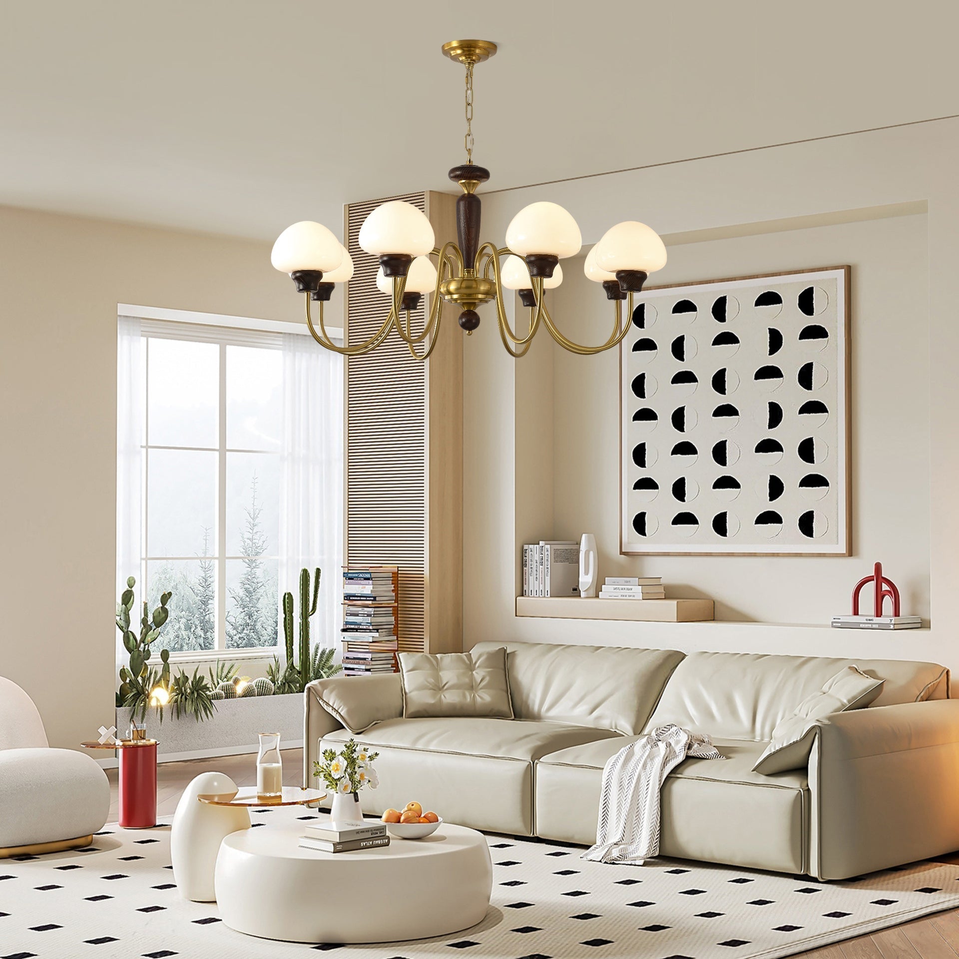 Lustre em formato de cogumelo