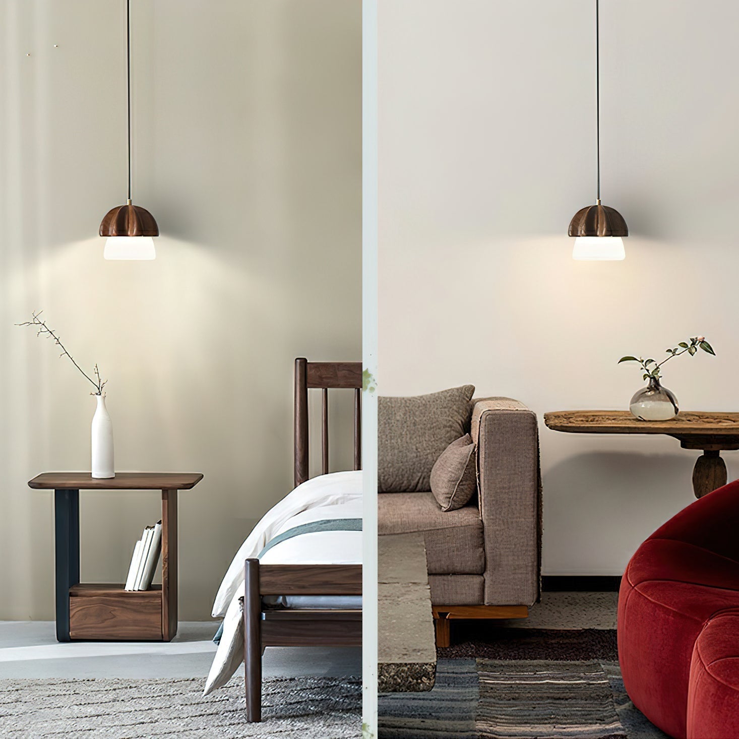 Lustre em formato de cogumelo