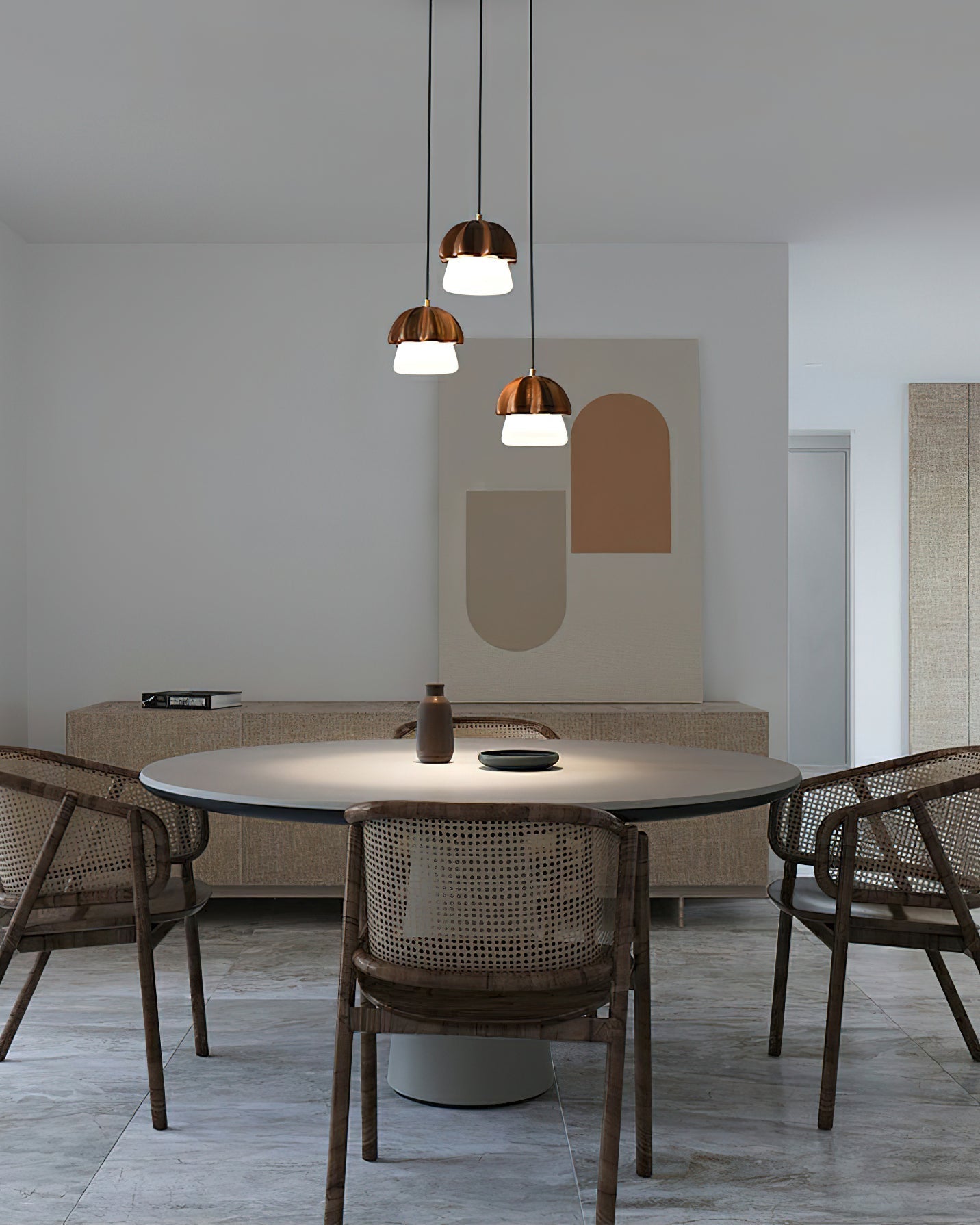 Lustre em formato de cogumelo