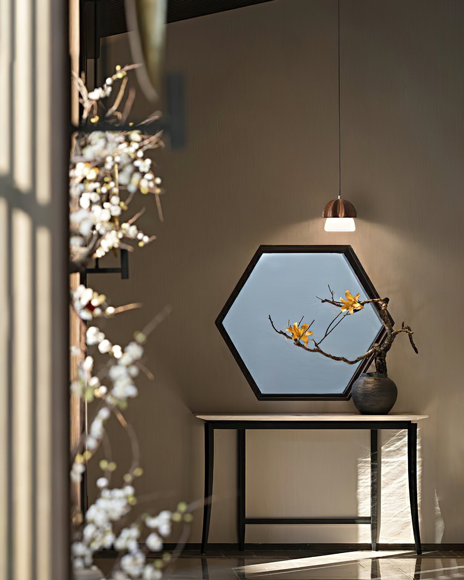 Lustre em formato de cogumelo