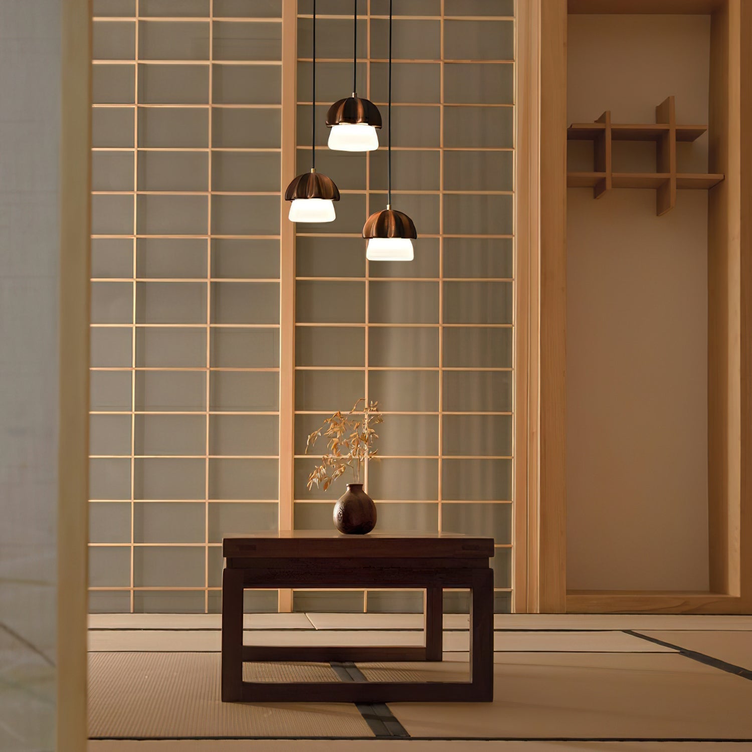 Lustre em formato de cogumelo