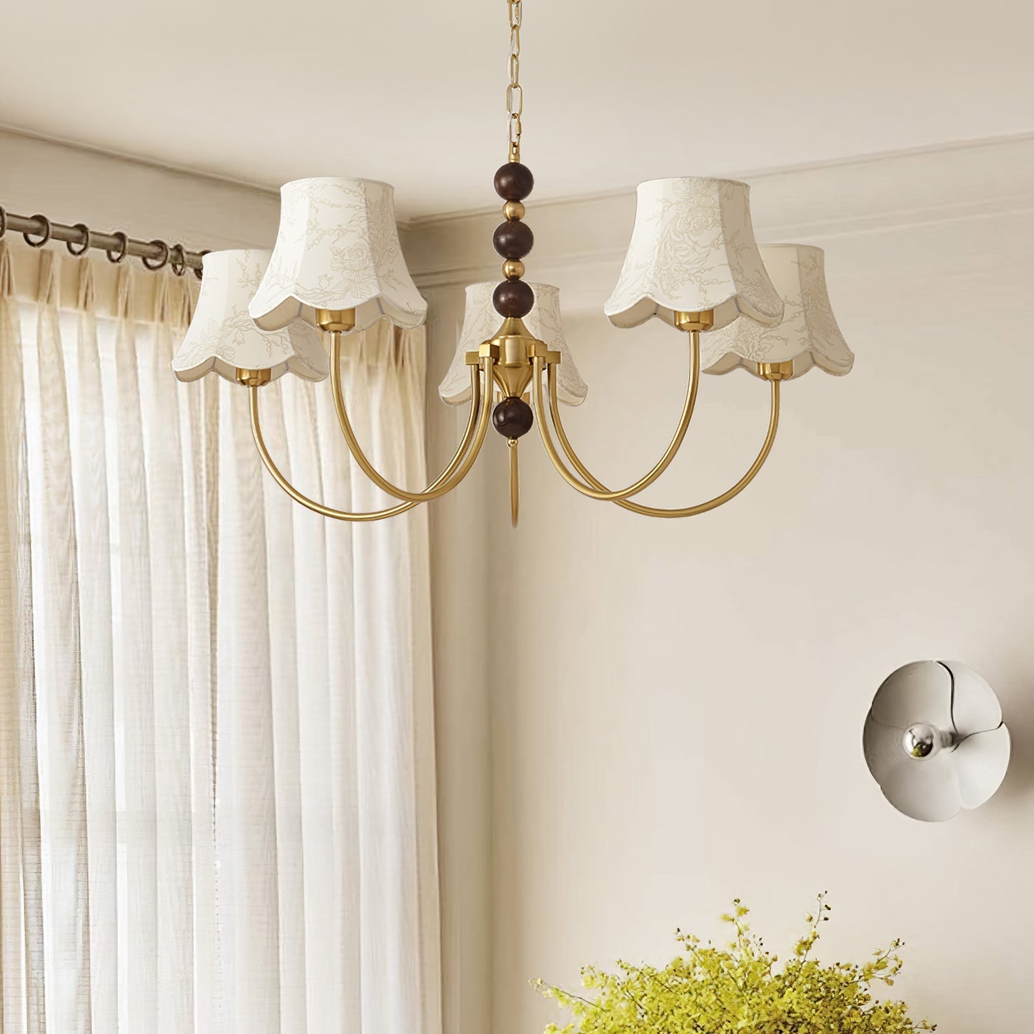 Lustre de tecido orquídea