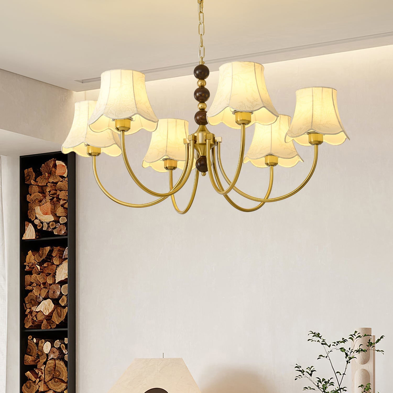 Lustre de tecido orquídea