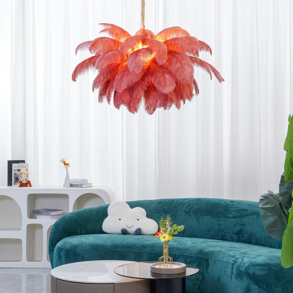 Ostrich Feather Chandelier