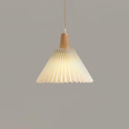 Pleated Wooden Pendant Light
