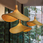 Rattan Weave Hat Pendant Light
