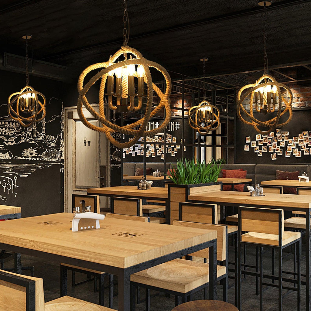 Retro Hemp Rope Interesting Pendant Light