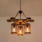 Retro Solid Wood Chandelier