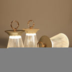 Ribbed Acrylic Built-in Battery Table Lamp