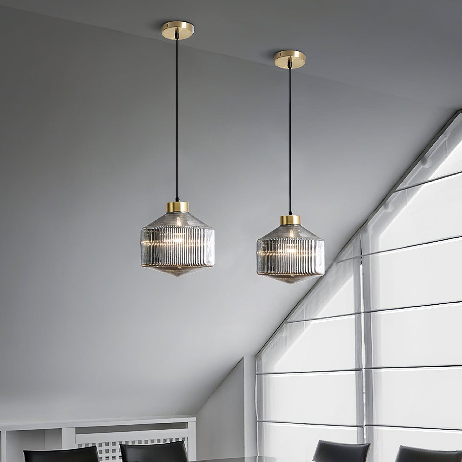 Striped Spinning Top Pendant Light