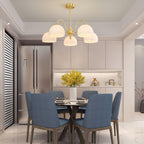 Striped Glass Bowl Chandelier