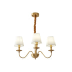Tapered Fabric Brass Chandelier