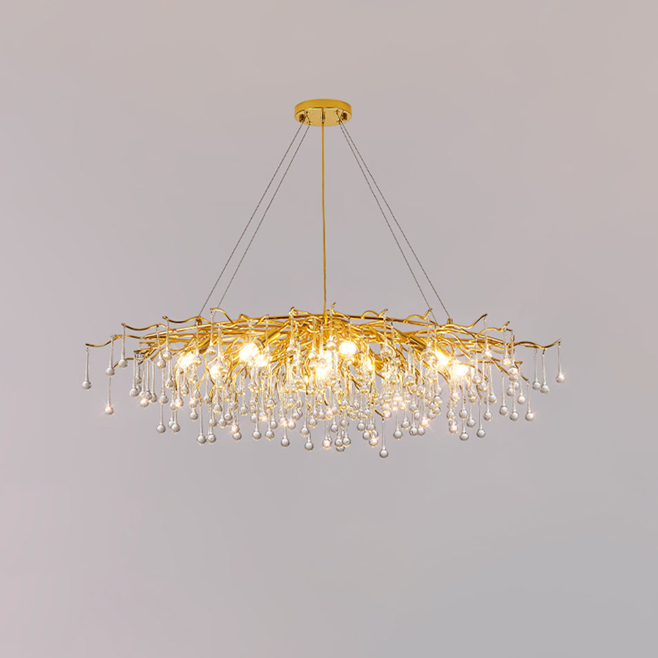 Lustre de cristal em forma de lágrima