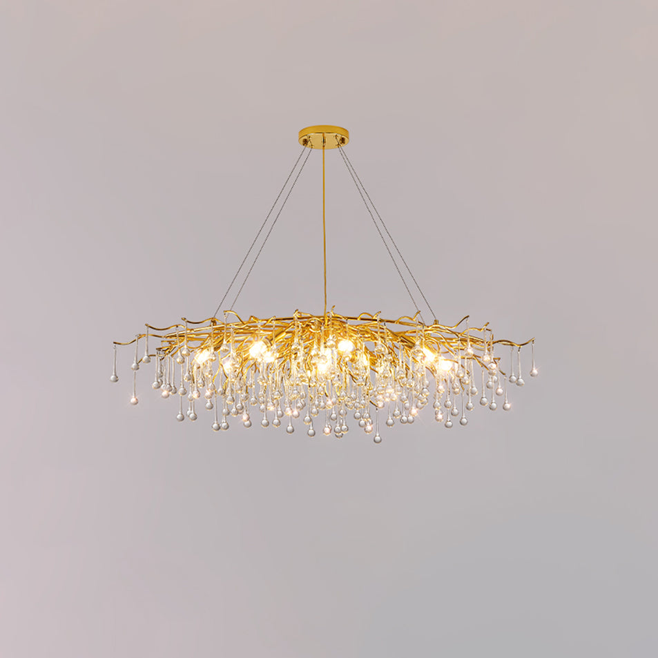 Lustre de cristal em forma de lágrima