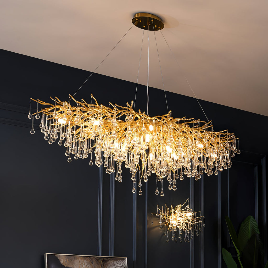 Lustre de cristal em forma de lágrima