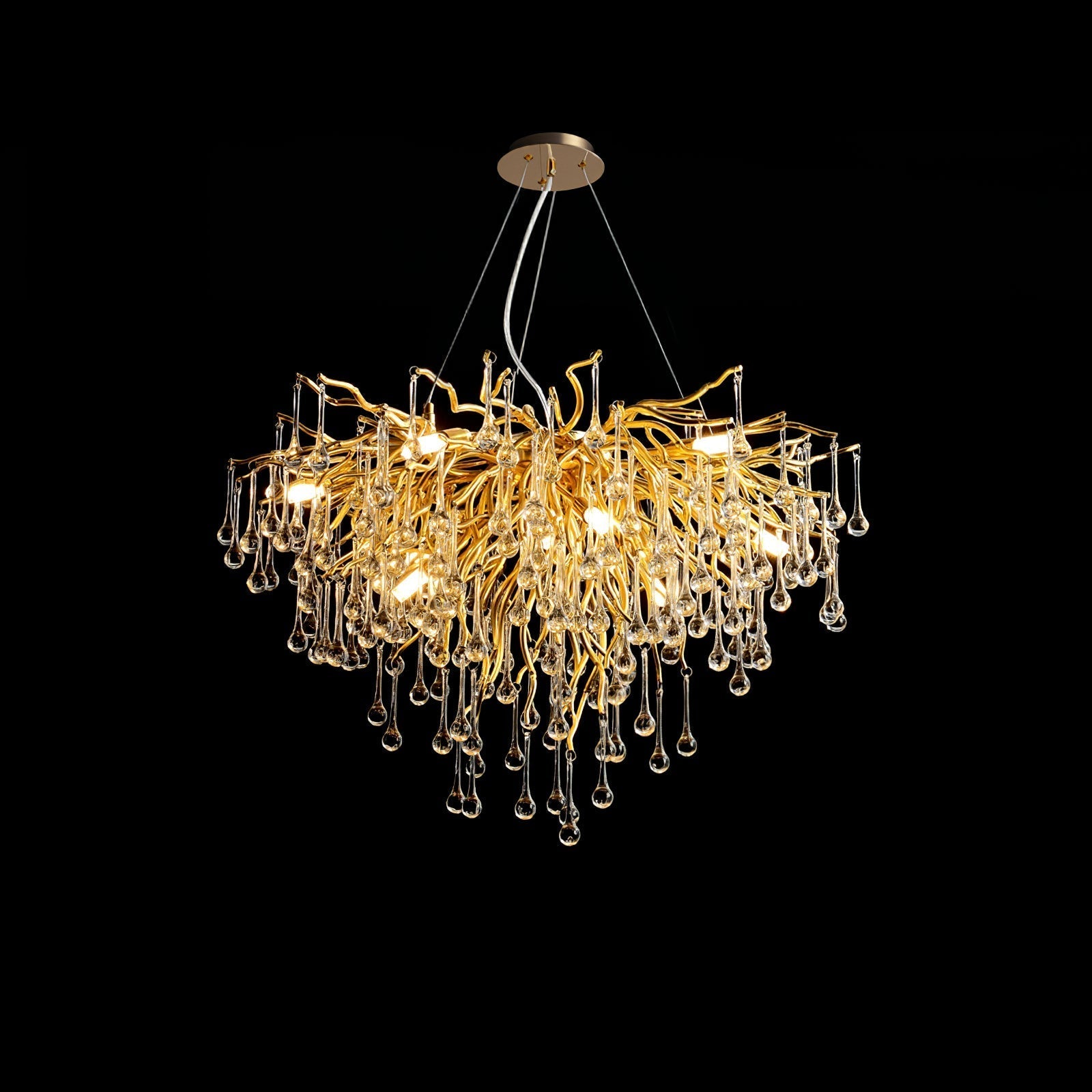 Lustre de cristal em forma de lágrima