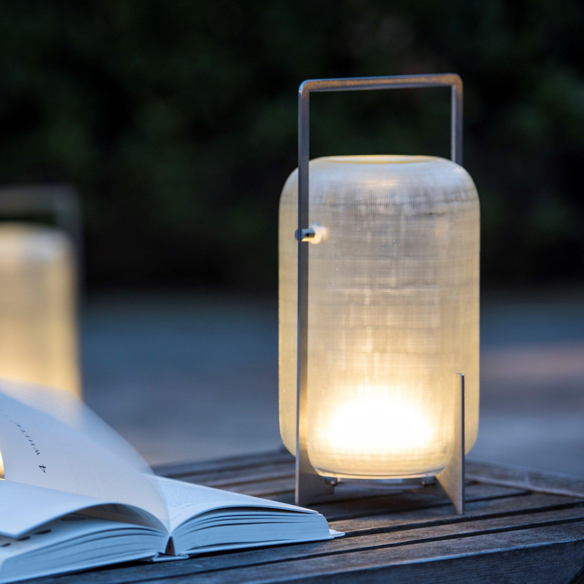 Silver Twilight Lantern Table Light
