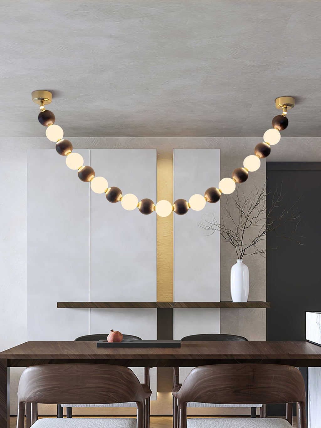 Lustre de colar de contas de nogueira