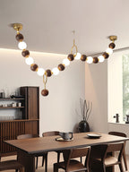 Lustre de colar de contas de nogueira