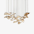 Lustre de folha flutuante ondulada