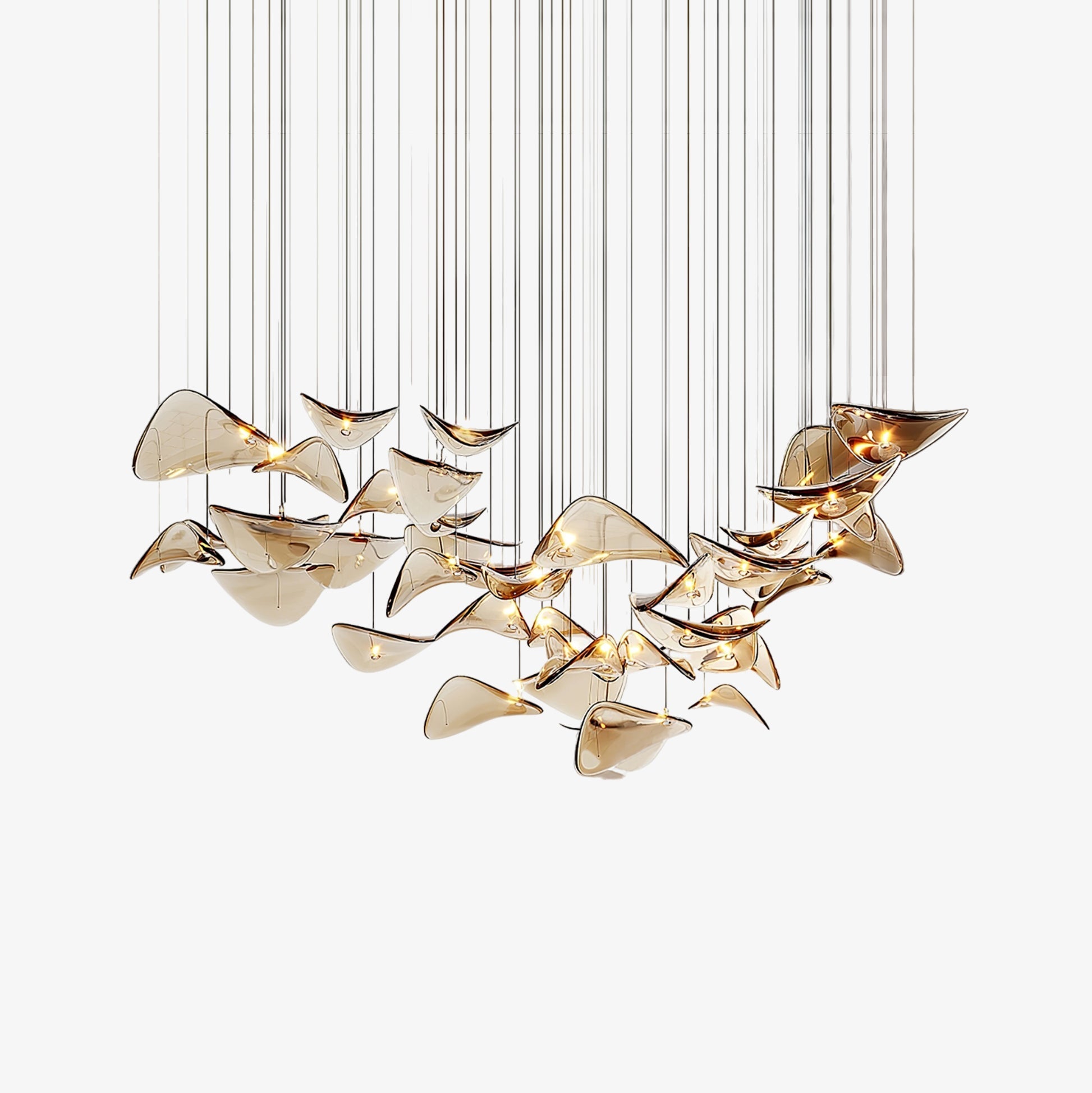 Lustre de folha flutuante ondulada