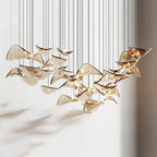 Lustre de folha flutuante ondulada