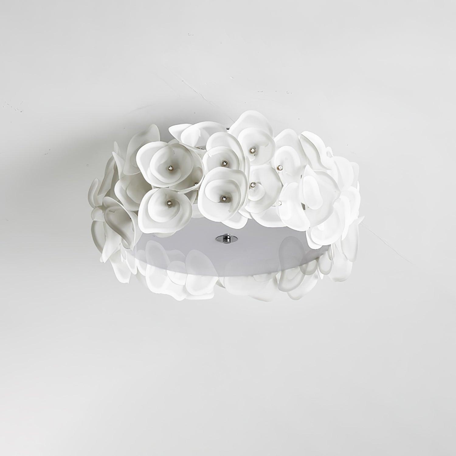 White Hydrangea Ceiling Lamp