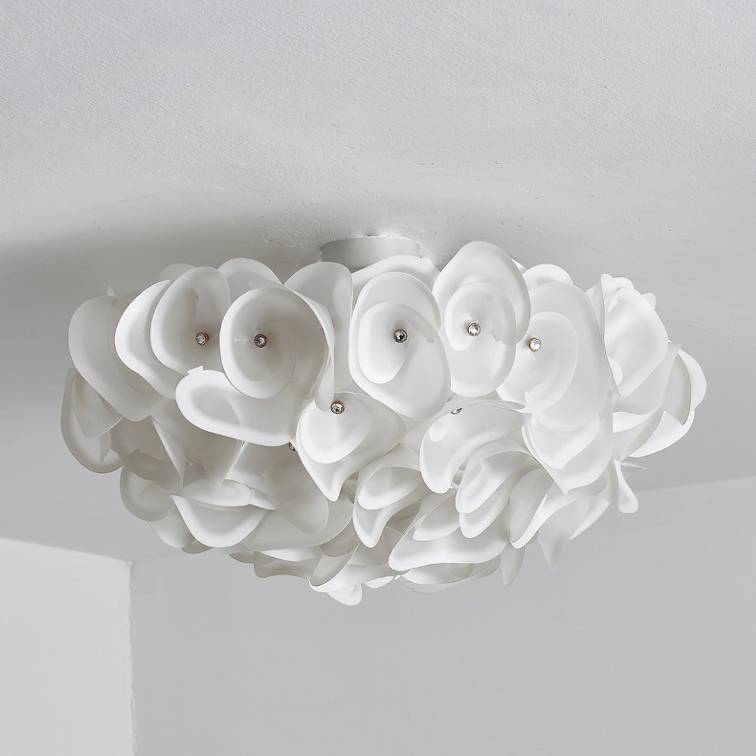 White Hydrangea Ceiling Lamp