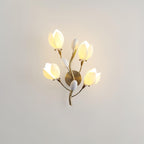White Porcelain Magnolia Wall Lamp