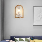 Wood Bird Resin Wall Light