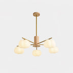 Lustre de bolas de algodão de madeira